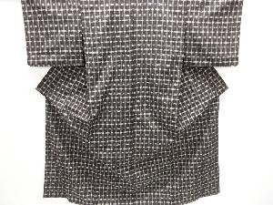 絣柄織り出し手織り紬単衣着物